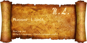 Musser Lipót névjegykártya